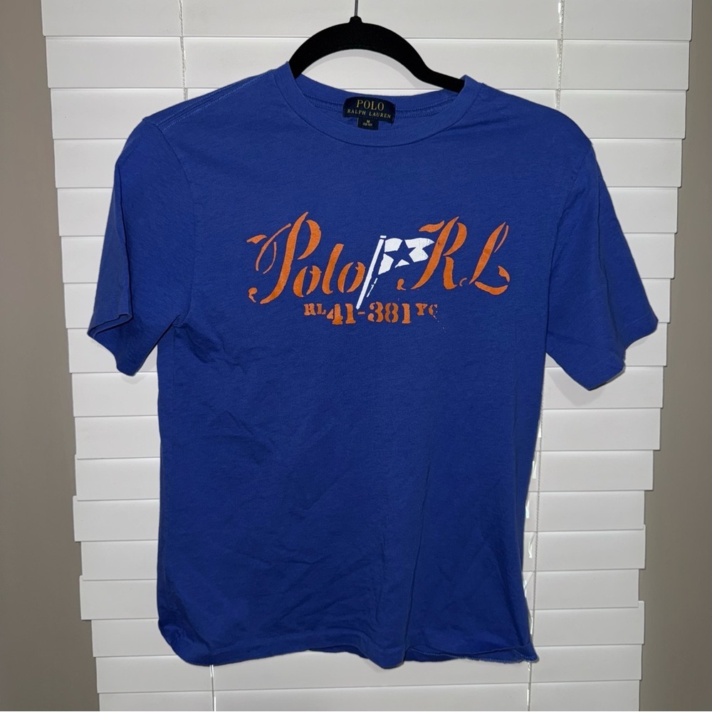 Polo by Ralph Lauren Royal Blue Tee with Orange Accents